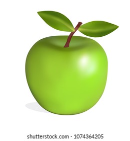 Green apple illustration vector on white screen