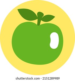 Green apple, illustration, vector on a white background.