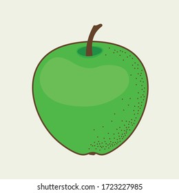 Green Apple isolated. Flat style vector illustration.