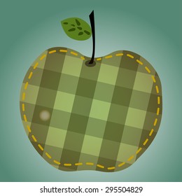 green apple isolated on a background with gradient