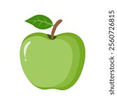 Green apple isolated on white background.
