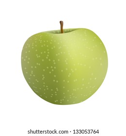 Green apple, isolated on a white background