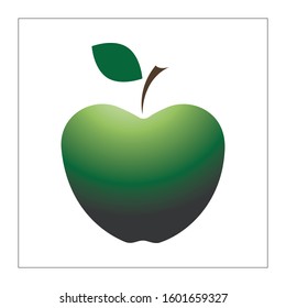 Green Apple isolated on white background vector illustration
