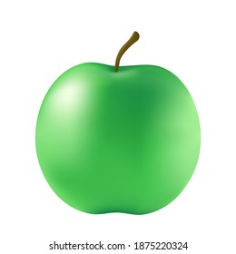 manzana verde aislada de fondo blanco, fruta fresca y sabrosa. Ilustración vectorial en un estilo realista, 3d. Imágenes prediseñadas para alimentos saludables en Eps10. Imagen de diseño de manzana para web