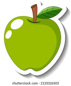 manzana verde aislada en ilustración de fondo blanco