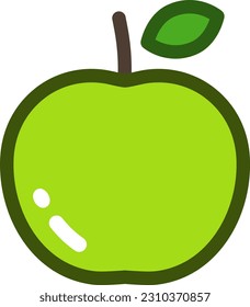 Icono vector aislado de manzana verde.