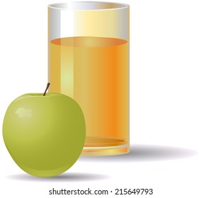 Green apple juice vector