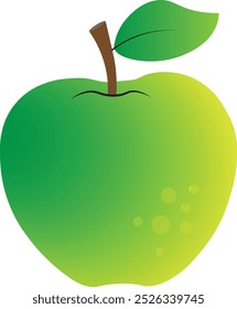 uma maçã verde com clipart folha verde