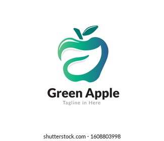 green apple leaf logo design inspiration