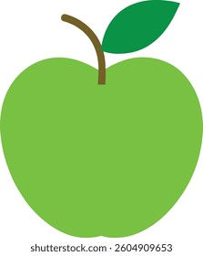 green apple with leaf  on white background