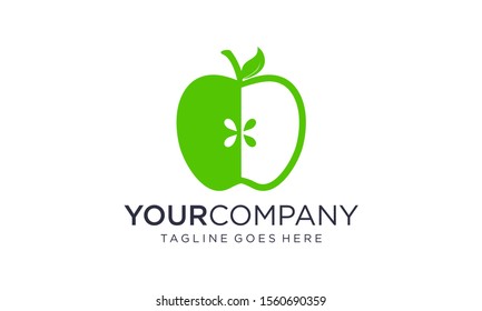 Green apple logo design concept