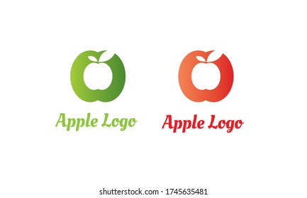 Das grüne Apple-Logo und das Rote Apple-Logo mit modernem Stil können für das Fruchtslogo - Fruchtsymbol - Getränk - Symbol , Lebensmittelsymbol ,Vector EPS 10