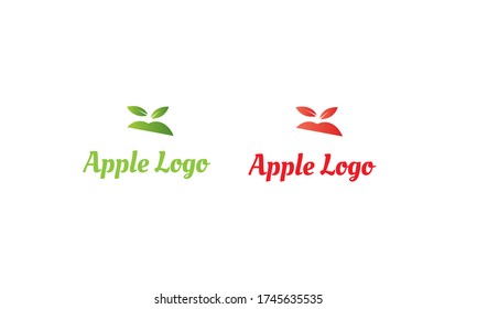 green Apple Logo and Red Apple Logo with modern style can for juice logo - fruit logo -drink symbol , food icon ,Vector EPS 10