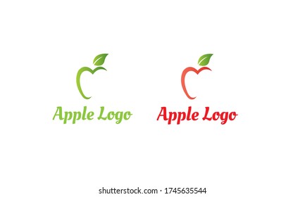 logotipo de Apple verde y logotipo de Apple rojo con estilo moderno puede para el logotipo del jugo - logotipo de la fruta - símbolo de la bebida , icono de la comida ,Vector EPS 10
