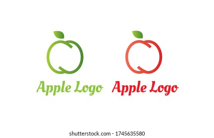 logotipo de Apple verde y logotipo de Apple rojo con estilo moderno puede para el logotipo del jugo - logotipo de la fruta - símbolo de la bebida , icono de la comida ,Vector EPS 10