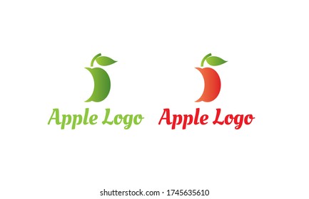 logotipo de Apple verde y logotipo de Apple rojo con estilo moderno puede para el logotipo del jugo - logotipo de la fruta - símbolo de la bebida , icono de la comida ,Vector EPS 10