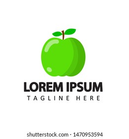 green apple logo template design vector in isolated background