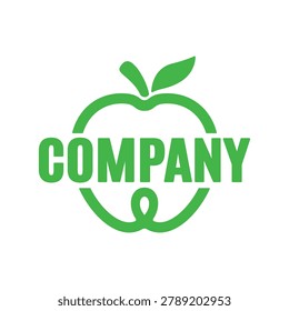 Green apple logo. vector design