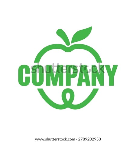 Green apple logo. vector design