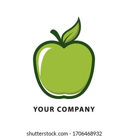 green apple logo vector illustration. fresh apple symbol. apple logo design template.
