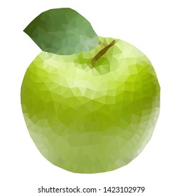 The green apple in low poly design