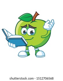 green apple mascot character vector