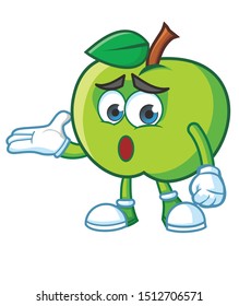 green apple mascot character vector