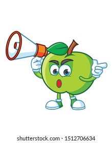 green apple mascot character vector
