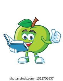 green apple mascot character vector