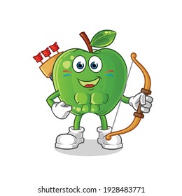 green apple native american tribe character. cartoon mascot vector