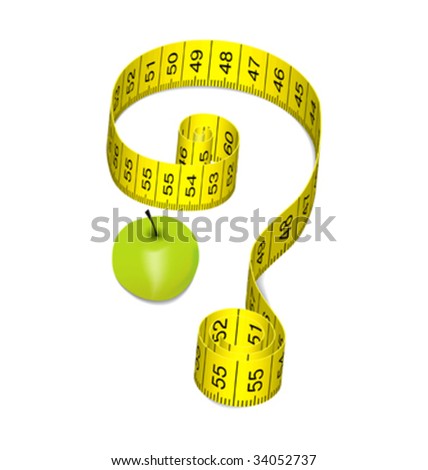 Green Apple on a diet with yellow ribbon
