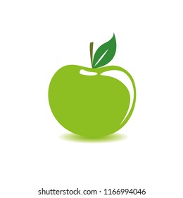 green apple on white background vector illustration EPS10