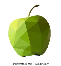 Green apple on white background