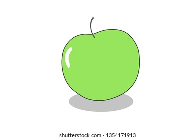 green apple on white background