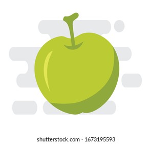 Green apple on white background .Vector illustration
