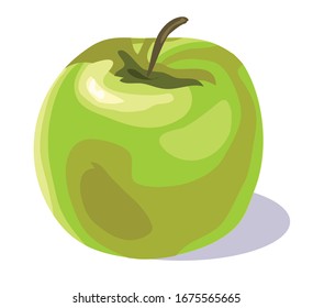 green apple on white background