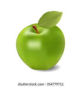 Green Apple On White Background Vector Stock Vector (Royalty Free ...