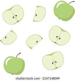 green apple pattern. vector illustration