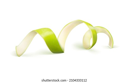 Green apple peel. Vector illustration.