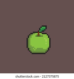 green apple in pixel style