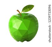 Green apple polygon design. Crystal like great looking green apple vector design.