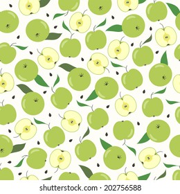 Green apple seamless pattern