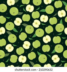Green apple seamless pattern