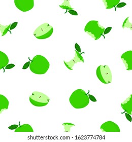 Green apple seamless pattern background.