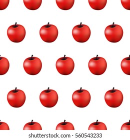 Green apple seamless pattern texture in a realistic style, isolated. Vector illustration, wallpaper with organic fruit, healthy veggie meals for your Projects summary textiles, wrap.
