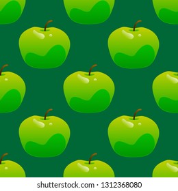 Green apple seamless pattern vector illustration