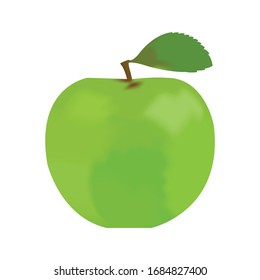 Juego de manzanas verdes. Manzanas 3D realistas. Ilustración 3D Detallada Aislada En Blanco. Elemento De Diseño Para Paquetes Web O Imprimir. Ilustración vectorial.
