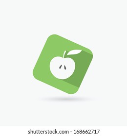 Green apple sign - vector illustration