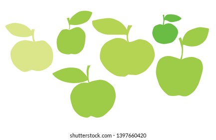 Green Apple Silhouette Hand Drawing