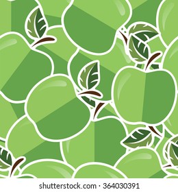 Green apple sticker background/card in vector format.